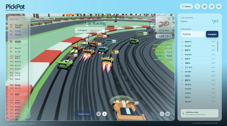 Mini Car Racing in play